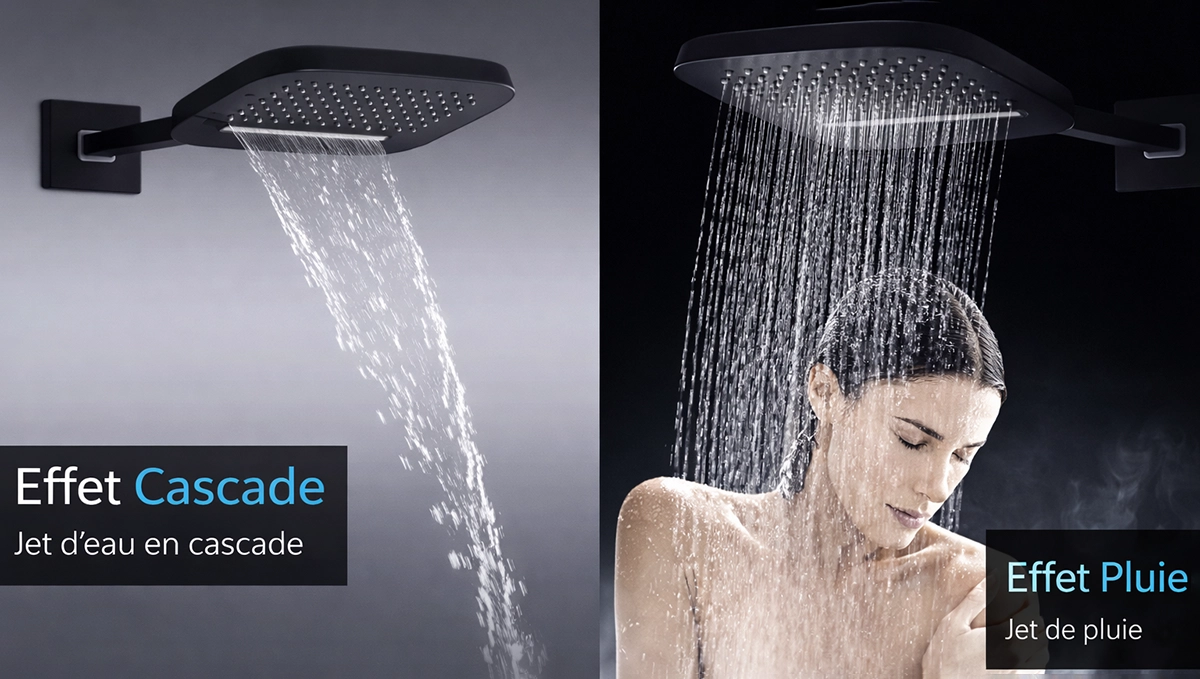 Douche thermostatique encastrée noire Eres